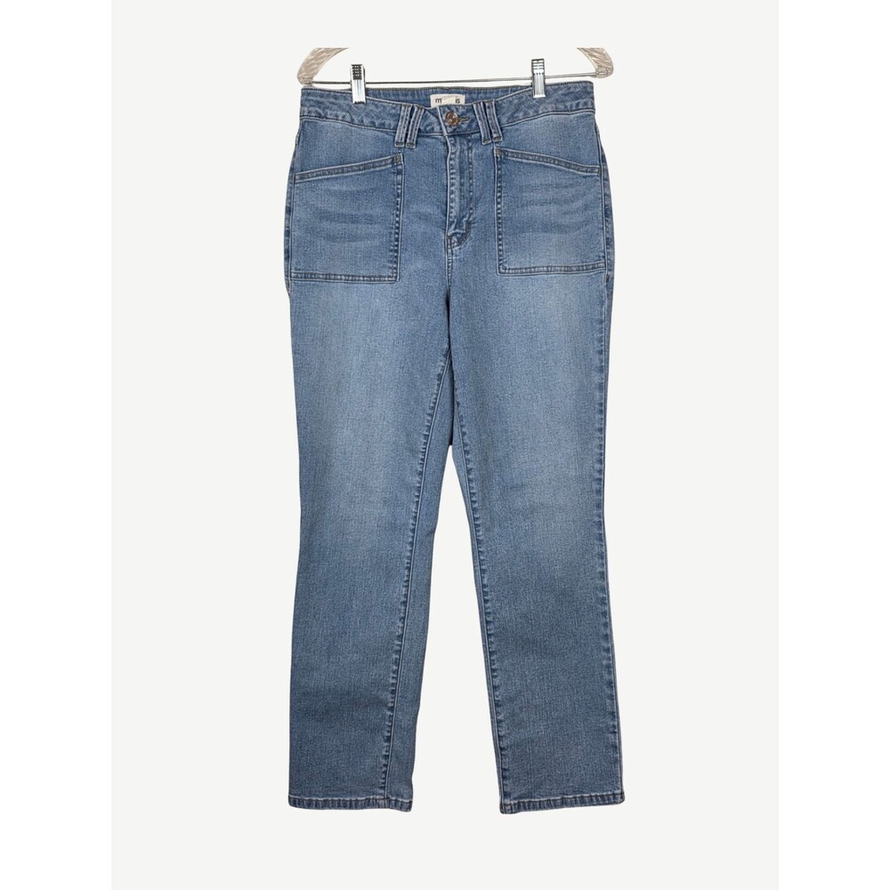 M Jeans Maurices Slim Straight Ankle High Rise Size 12 Long Blue Casual